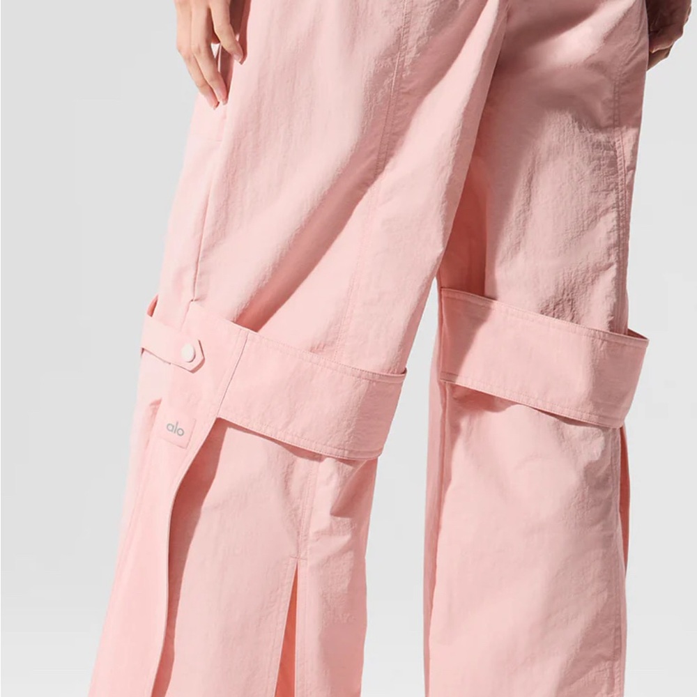 ALO Yoga High-Waist Voyager Trouser Pants - Pink, Size: Small - Practically New - Picture 2 of 4